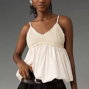 Anthropologie By Anthropologie Crochet Bubble Tank Top